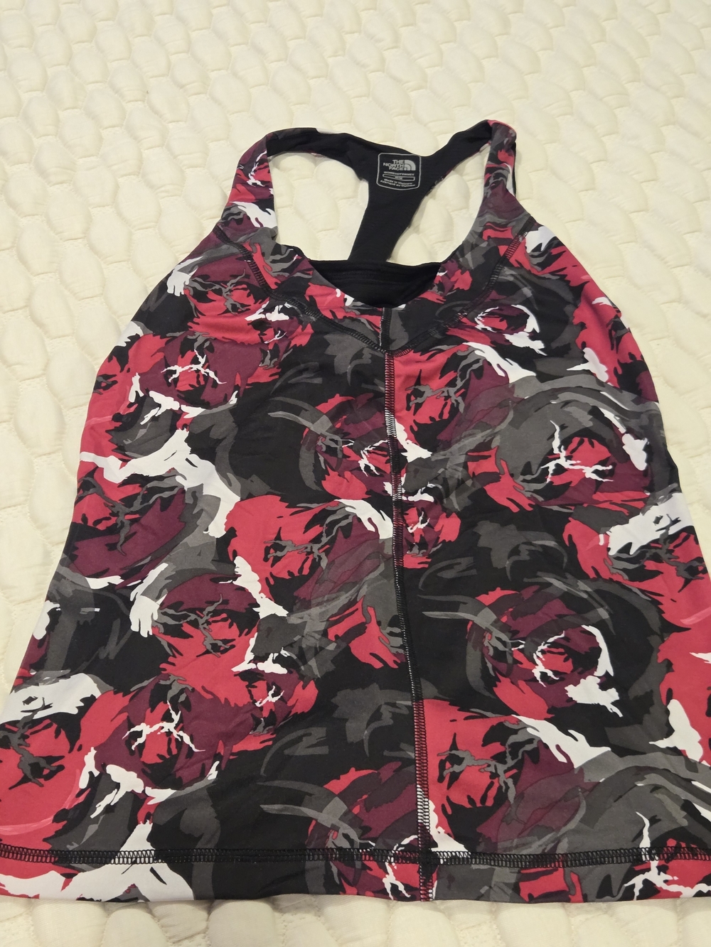 The North Face Women's Sleeveless Athletic Tank Top Rose Black Gray Print Size M